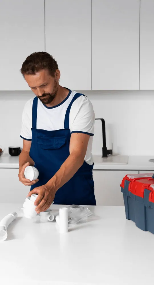 Su arıtma teknik servis ekipleri filtre değişimi ve montaj işlemi yapıyor